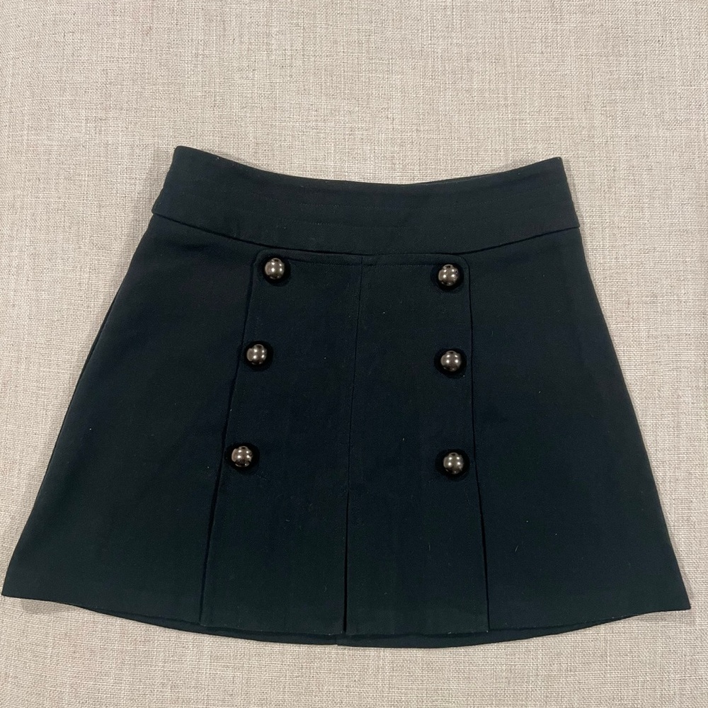 Dark Green Double-Breasted Skirt